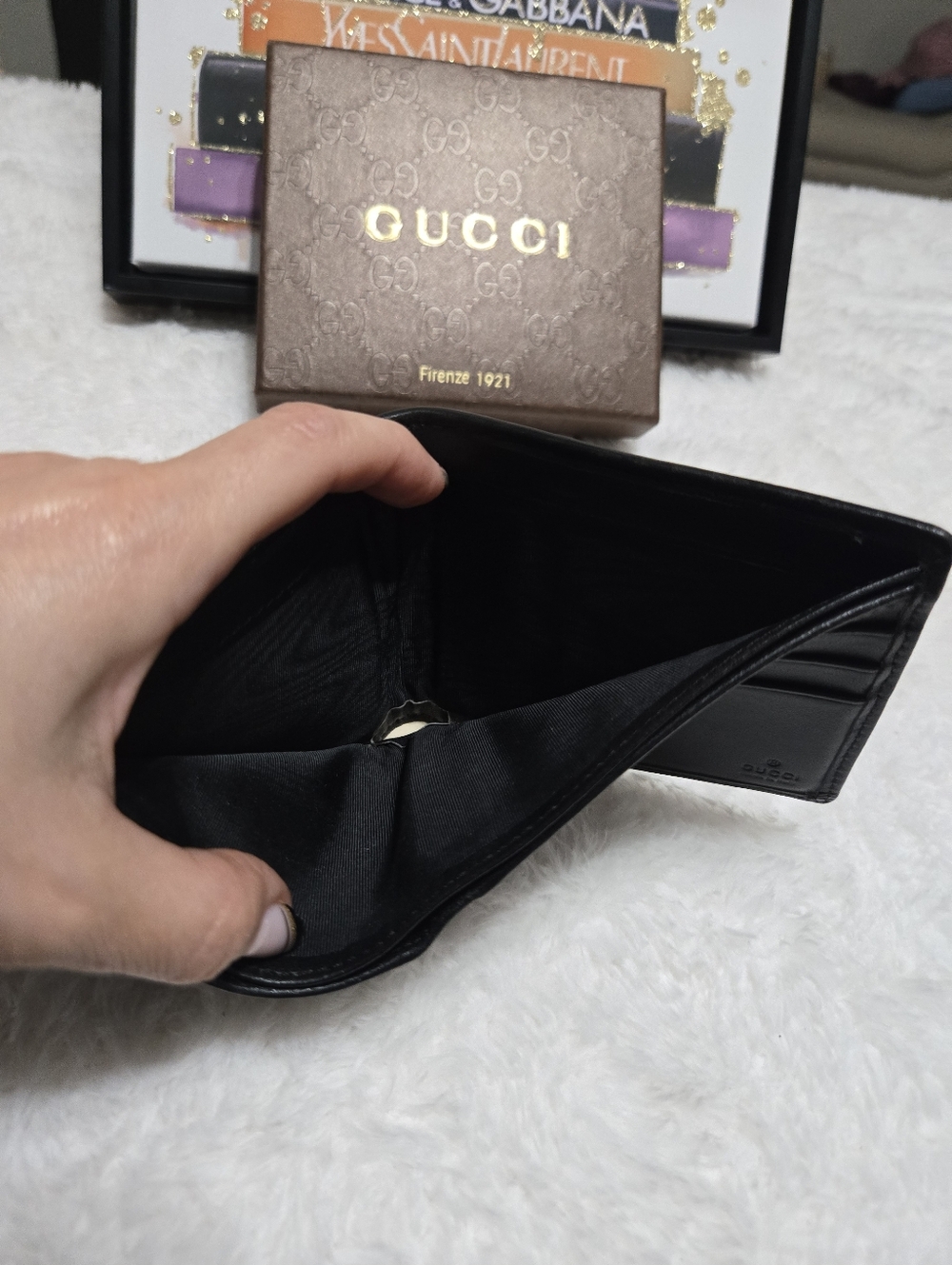 Gucci Black Guccissima Leather Bifold Sherryline Men's Wallet - Picture 9 of 9